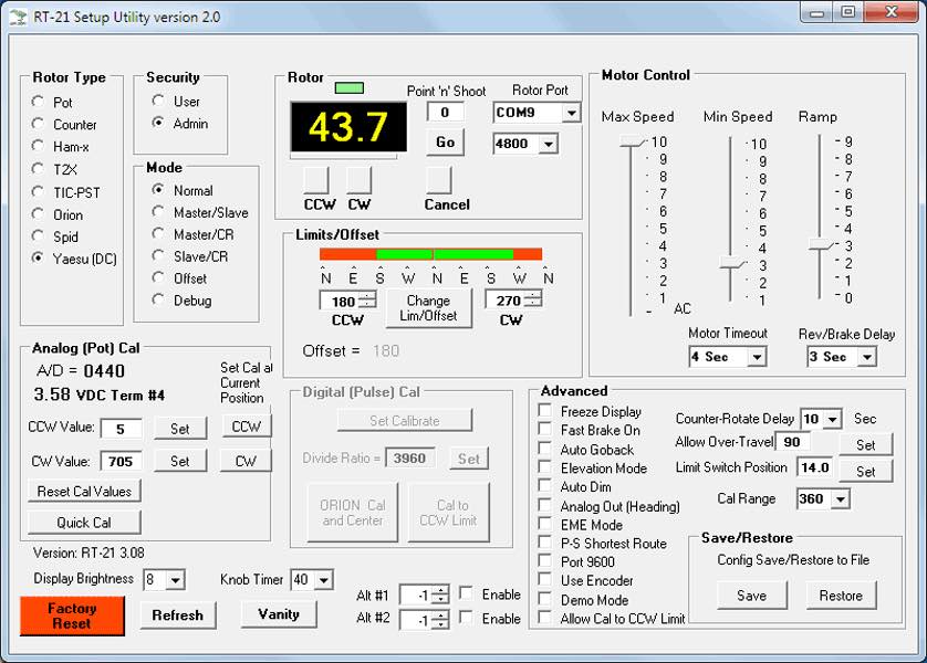 GH-Setup Utility Chart - Green Heron Engineering