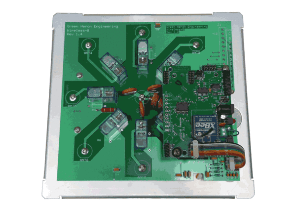 GHE Select 8 Wireless Remote Antenna Switch view of board - Green Heron Engineering