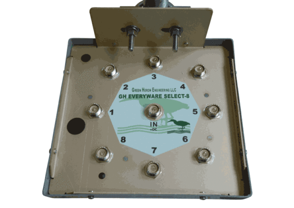 GHE Select 8 Wireless Remote Antenna Switch bottom view - Green Heron Engineering